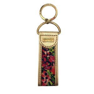 Lilly Pulitzer Wild Confetti Key Fob Ring Gold Pink Multi Color Metallic